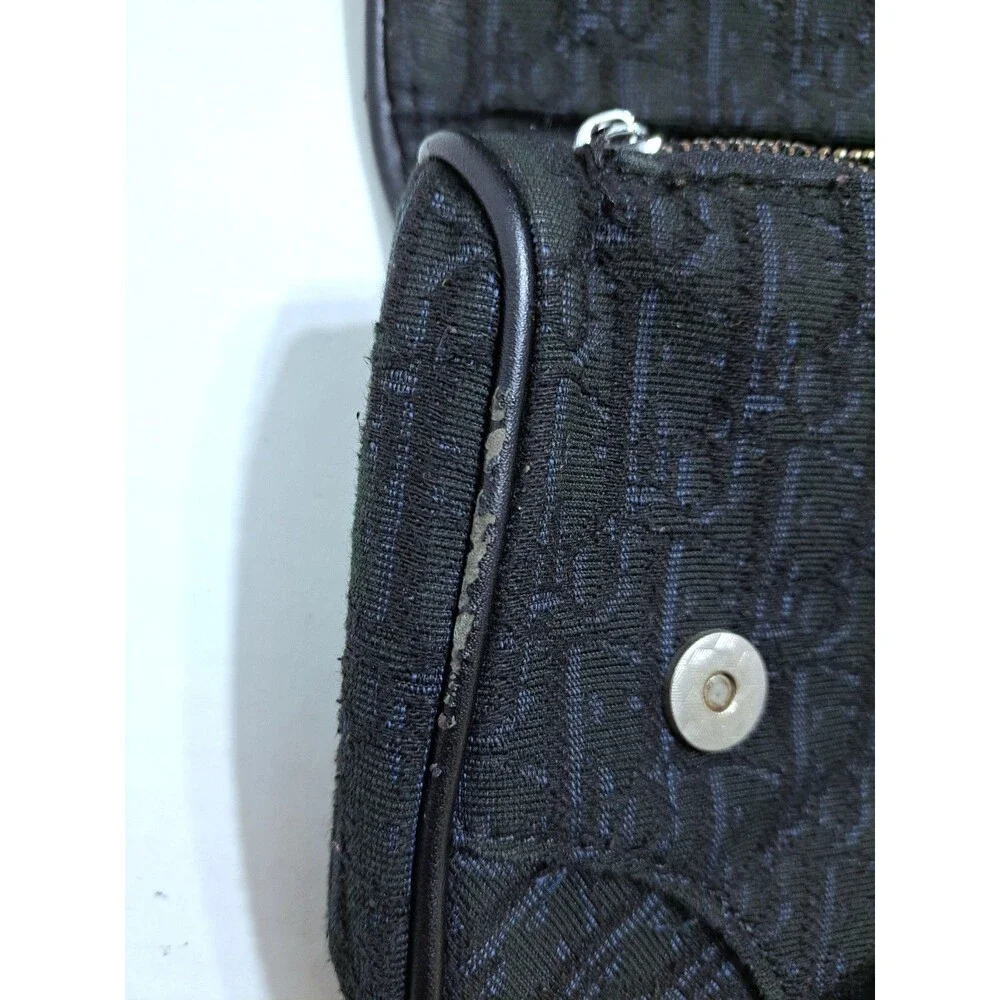 Mens Saddle Bag Black Oblique Jacquard Crossbody Logo Print